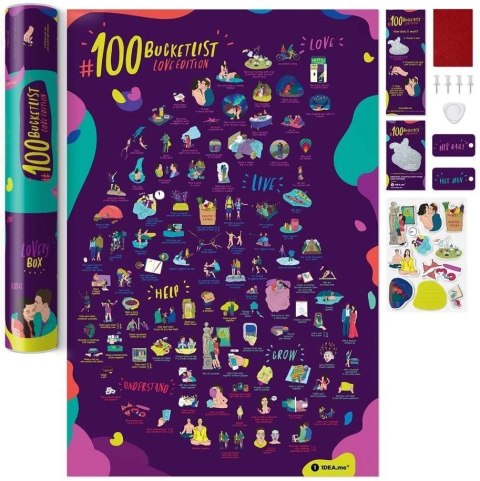 Mapa zdrapka - #100 Bucketlist Love Edition Mapa zdrapka - #100 Bucketlist Love Edition