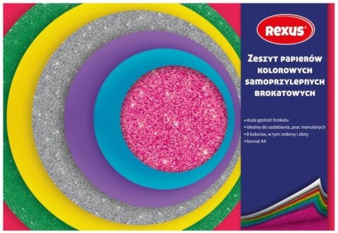 Papier kolorowy samoprzylepny A4/8K brokat (10szt) Papier kolorowy samoprzylepny A4/8K brokat (10szt)