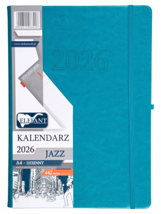 Jazz Kalendarz A4 dzienny turkusowy