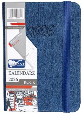 Kalendarz 2026 A7 tygodniowy Rock, szafirowy