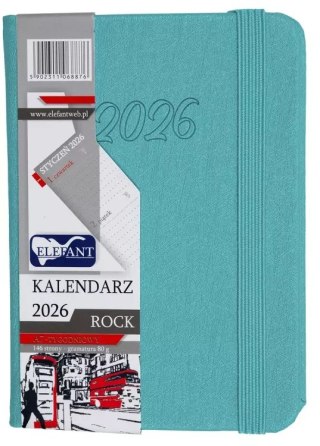 Kalendarz 2026 A7 tygodniowy Rock, turkusowy