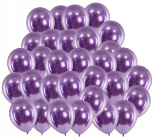 Balony metaliczne Partydeco fioletowe 50 szt.