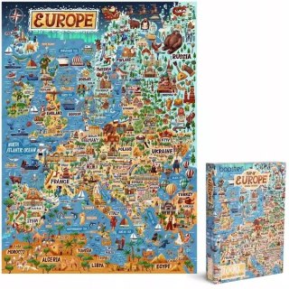Bopster Ilustrowane Puzzle 1000 Elementów Mapa Europy