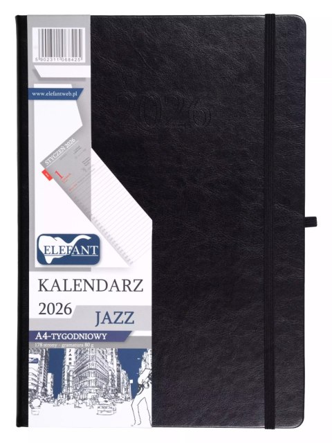 Jazz Kalendarz A4 tygodniowy czarny Jazz Kalendarz A4 tygodniowy czarny
