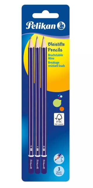 Ołówek Pelikan GP 2B/B/HB 3 sztukI blister