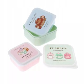 PUSHEEN SWEETS śniadaniówka, lunchbox pojemniki 3szt KAPITALNA