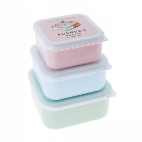 PUSHEEN SWEETS śniadaniówka, lunchbox pojemniki 3szt KAPITALNA
