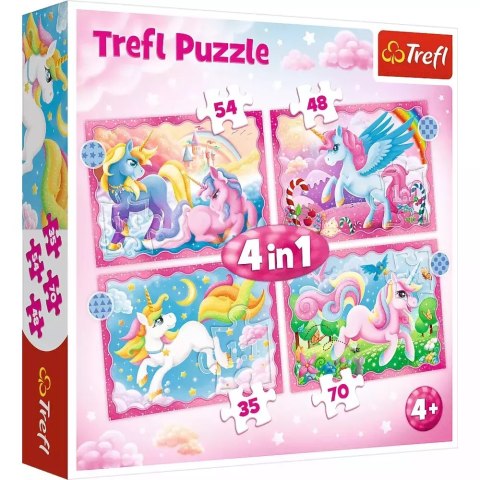 Puzzle 4w1. Jednorożce i magia Puzzle 4w1. Jednorożce i magia