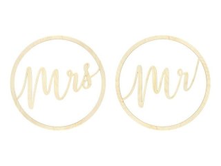 Zawieszki dekoracyjne Mr Mrs 38cm 2szt