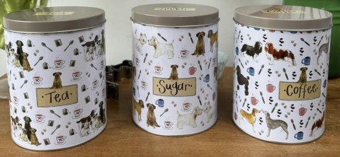 Zestaw puszek herbata kawa cukier 6 psów Zestaw puszek herbata kawa cukier 6 psów