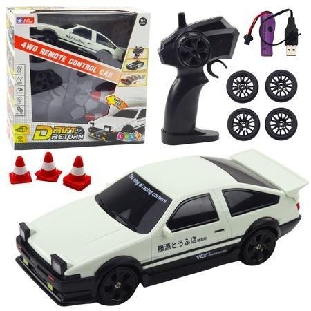 Auto sportowe RC z wymiannymi kołami białe Auto sportowe RC z wymiannymi kołami białe