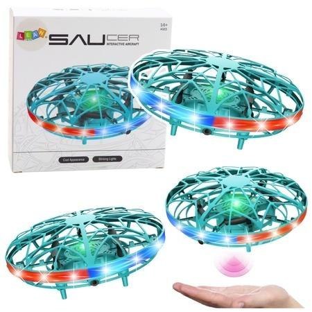 Dron UFO sterowany ręką RC Światła LED Turkusowy Dron UFO sterowany ręką RC Światła LED Turkusowy