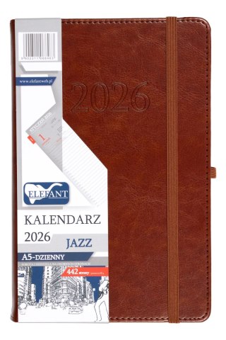 Jazz Kalendarz A5 dzienny brązowy
