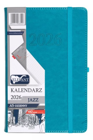 Jazz Kalendarz A5 dzienny turkusowy