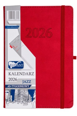 Jazz Kalendarz A5 tygodniowy czerwony