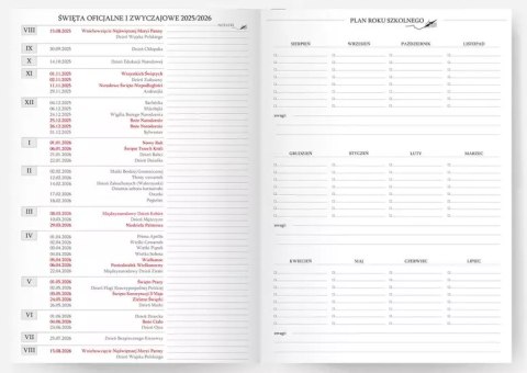 Kalendarz Pedagoga B6 2025-2026 tygodniowy Salsa, czerwone kwiaty Kalendarz Pedagoga B6 2025-2026 tygodniowy Salsa, czerwone kwiaty