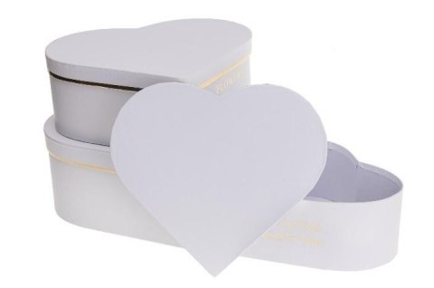 Pudełko Flower Box 3szt białe serce ROZETTE Pudełko Flower Box 3szt białe serce ROZETTE