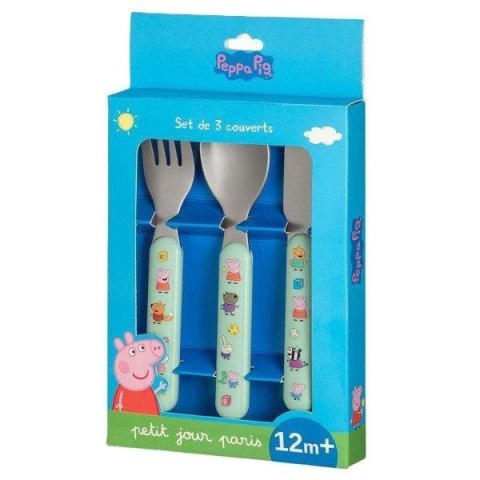 Zestaw sztućców dla dziecka 3el Świnka Peppa Zestaw sztućców dla dziecka 3el Świnka Peppa