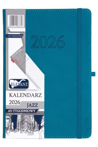 Jazz Kalendarz A5 tygodniowy turkusowy