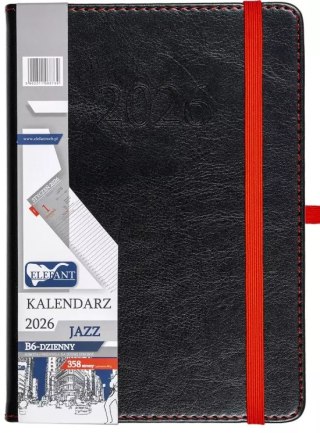 Kalendarz 2026 B6 dzienny Jazz, czarny