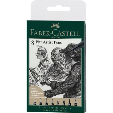 Pisaki Pitt Artist Pen black 8szt Pisaki Pitt Artist Pen black 8szt