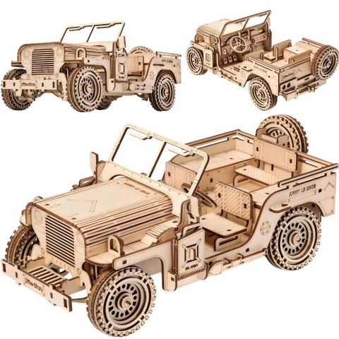 Puzzle Drewniane 3D - Pojazd Wojskowy Jeep Puzzle Drewniane 3D - Pojazd Wojskowy Jeep