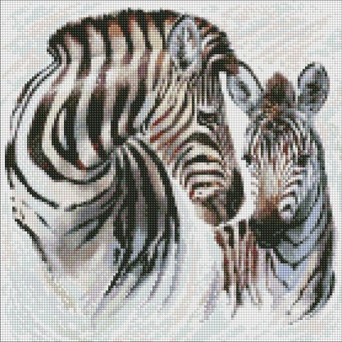 Diamentowa mozaika - Pasiaste życie 40x40cm Diamentowa mozaika - Pasiaste życie 40x40cm