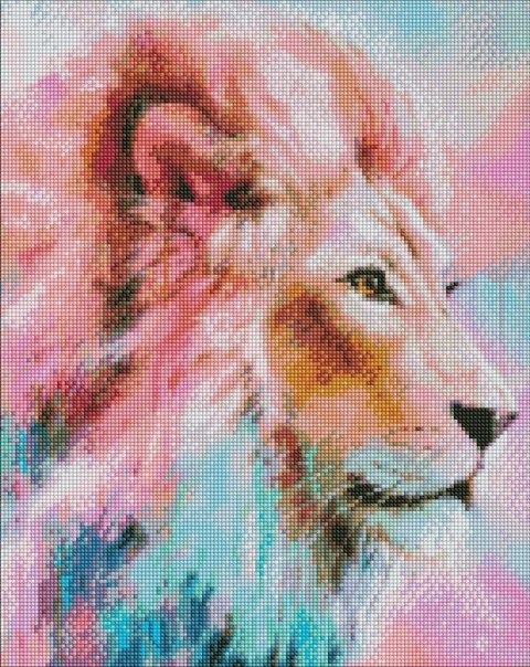 Diamentowa mozaika - Różowy Lew 40x50cm Diamentowa mozaika - Różowy Lew 40x50cm