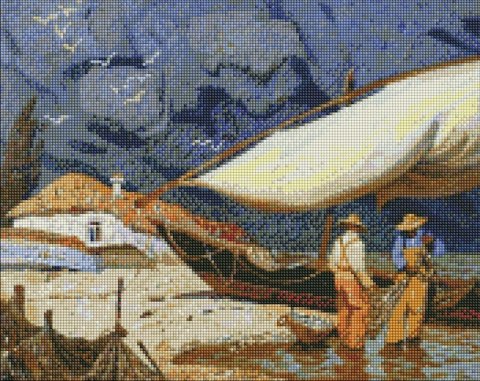 Diamentowa mozaika - Rybacy 40x50cm Diamentowa mozaika - Rybacy 40x50cm
