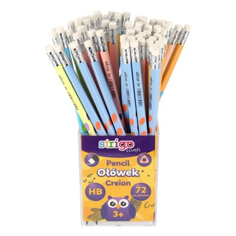 Ołówek plastikowy HB z gumką (72szt) STRIGO Ołówek plastikowy HB z gumką (72szt) STRIGO