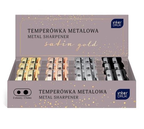 Temperówka podwójna metal Satin Gold (24szt) Temperówka podwójna metal Satin Gold (24szt)