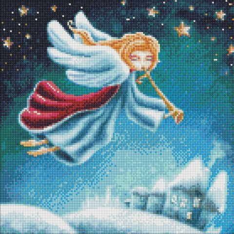 Diamentowa mozaika - Świąteczny Anioł 40x40cm Diamentowa mozaika - Świąteczny Anioł 40x40cm