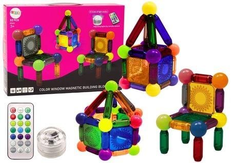 Klocki magnetyczne z podświetleniem 32el Klocki magnetyczne z podświetleniem 32el
