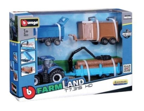 Tractor Gift Set + 3 trailers 10cm BBURAGO Tractor Gift Set + 3 trailers 10cm BBURAGO