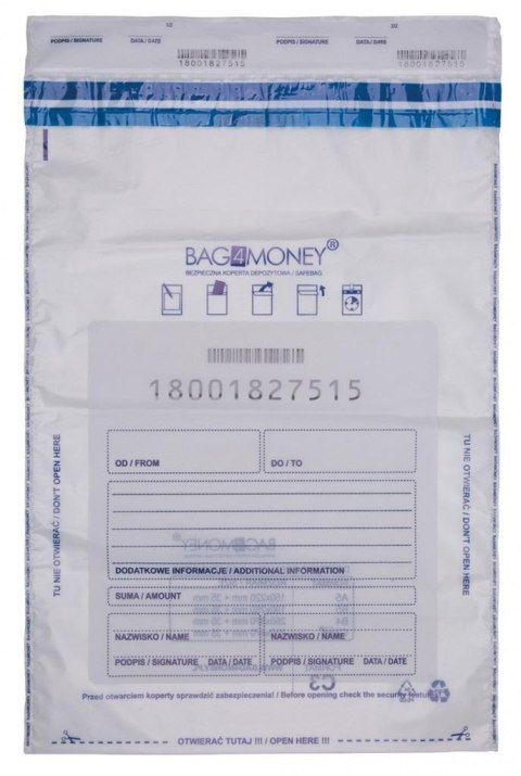 Koperta bezpieczna transparentna 33x47cm 50szt Koperta bezpieczna transparentna 33x47cm 50szt