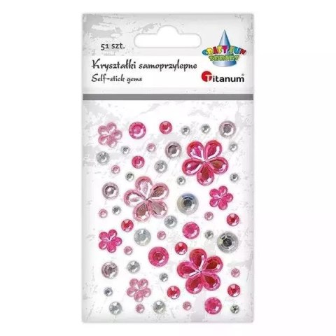 Kryształki samoprzylepne kwiaty mix 53szt Kryształki samoprzylepne kwiaty mix 53szt