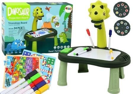 Stolik z projektorem 2w1 zielony Dinozaur Stolik z projektorem 2w1 zielony Dinozaur