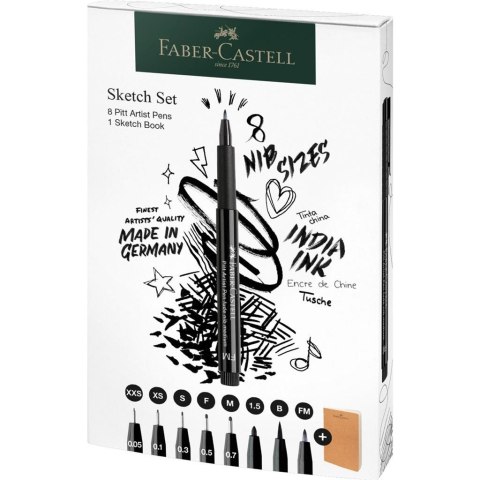 Cienkopisy artystyczne Pitt 8szt FABER CASTELL Cienkopisy artystyczne Pitt 8szt FABER CASTELL