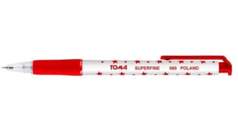 Długopis Superfine aut. 0,5mm czer. (20szt) TOMA Długopis Superfine aut. 0,5mm czer. (20szt) TOMA