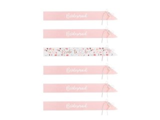 Szarfy Bride to be i Bridesmaid 76cm 6szt