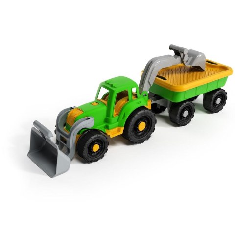 Traktor z ładowarką i przyczepą Traktor z ładowarką i przyczepą