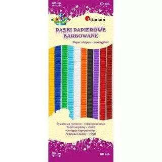Ozdoba papierowa paski karbowane 30cm 60szt