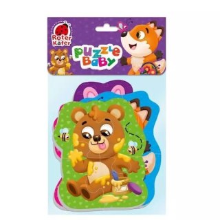 Piankowe puzzle 16 elementów. Zwierzęta leśne