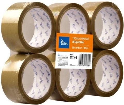 Taśma Pakowa Brązowa 48mmx50m (6szt) GT110-B Taśma Pakowa Brązowa 48mmx50m (6szt) GT110-B