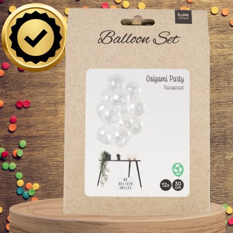 DUŻE BALONY TRANSPARENTNE BIAŁE 12 SZT 2 LATA ORIGAMI DRUGIE URODZINY DUŻE BALONY TRANSPARENTNE BIAŁE 12 SZT 2 LATA ORIGAMI DRUGIE URODZINY