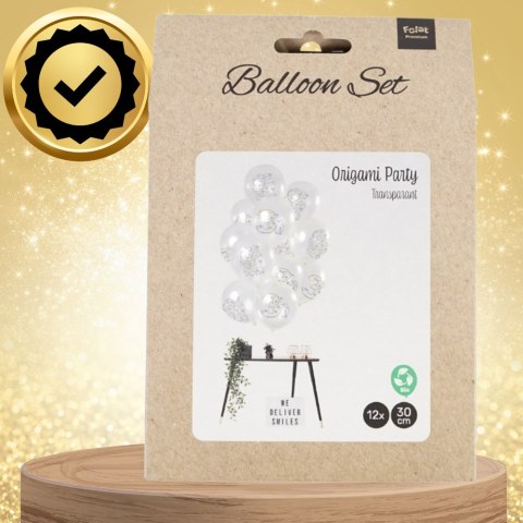 DUŻE BALONY TRANSPARENTNE BIAŁE 12 SZT 3 LATA ORIGAMI TRZECIE URODZINY DUŻE BALONY TRANSPARENTNE BIAŁE 12 SZT 3 LATA ORIGAMI TRZECIE URODZINY