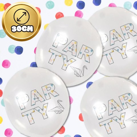 DUŻE BALONY TRANSPARENTNE BIAŁE 12 SZT PARTY ORIGAMI URODZINY DUŻE BALONY TRANSPARENTNE BIAŁE 12 SZT PARTY ORIGAMI URODZINY