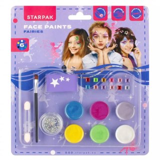 Farby Do Malowania Twarzy 6 kolorów Plus Brokat Fairy Starpak 528373