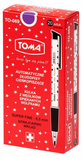 Paczka długopis automatyczny S-fine fioletowy 20 szt.