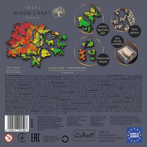 Puzzle drewniane 500+1 elementów. Tęczowe motyle Puzzle drewniane 500+1 elementów. Tęczowe motyle